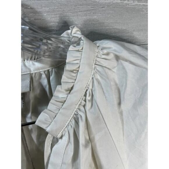 White‎ Ruffle-Neck Tiered Dress By A New Day XS Cotton Blend Womens Casual Wear - Picture 4 of 5